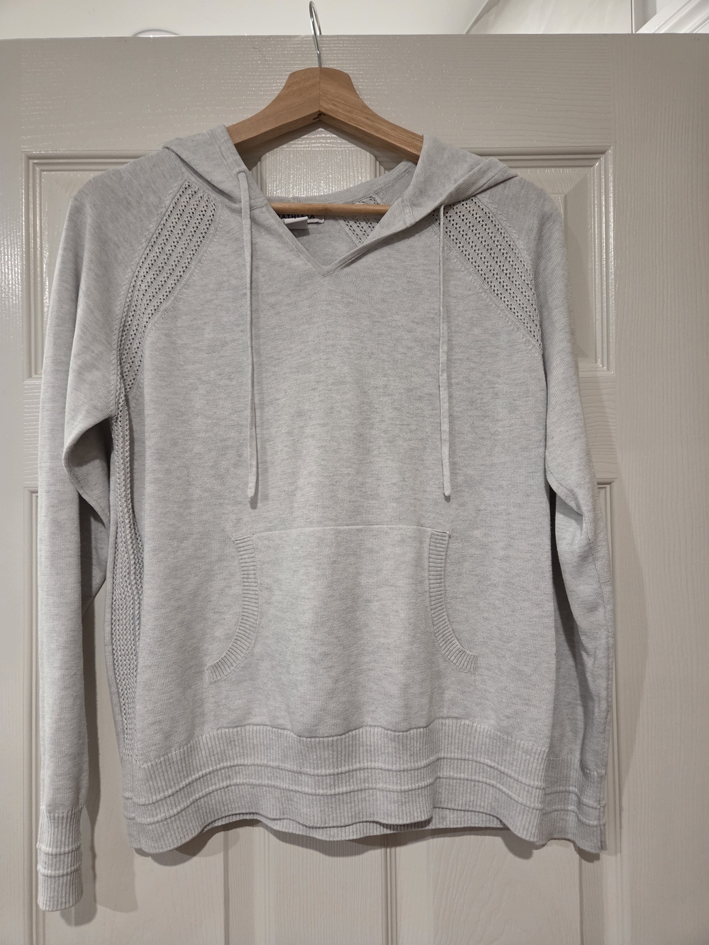 Athleta Evergreen Hoodie Sweater Dove Gray Size S #657814